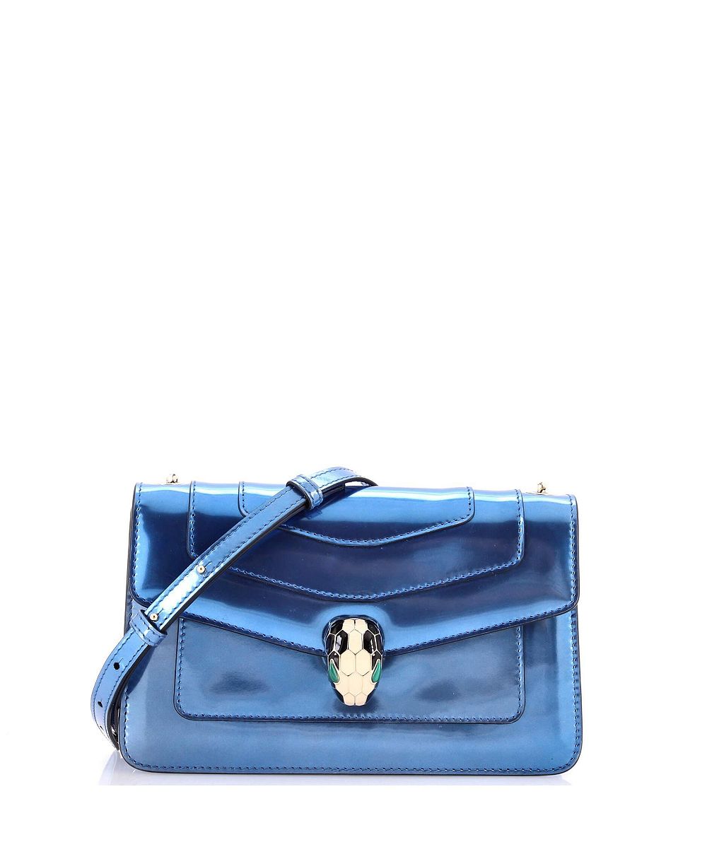 Pre-Owned Bvlgari Small Serpenti Forever Shoulder Bag Metallic Leather