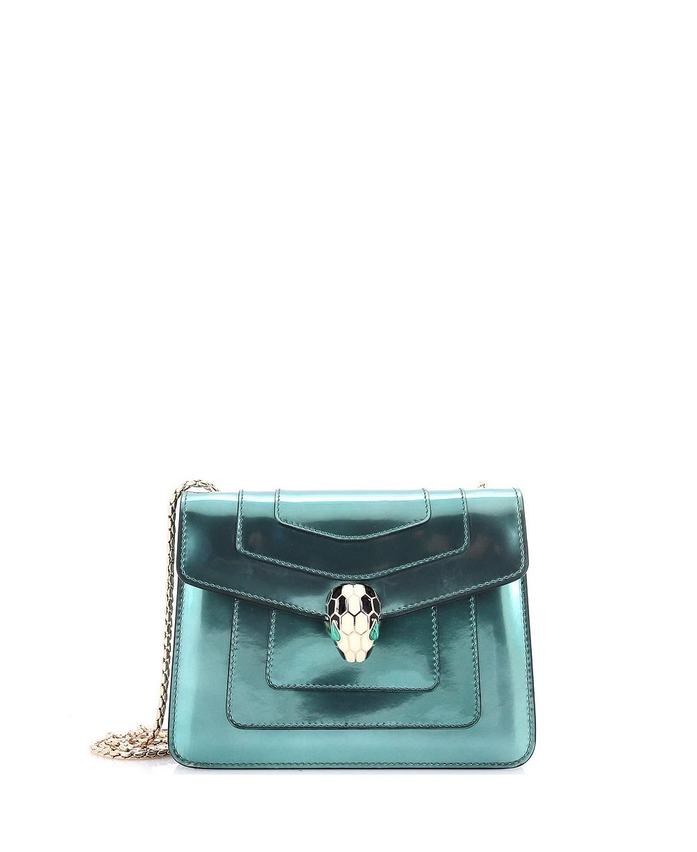 Сумка через плечо Bvlgari Serpenti Forever Square из металлизированной кожи (Pre-Owned)