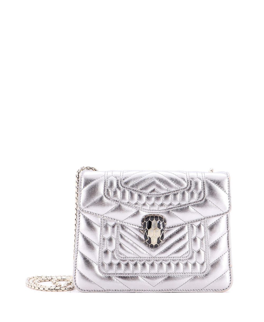 Pre-Owned Bvlgari Small Serpenti Forever Square Shoulder Bag Quilted Leather