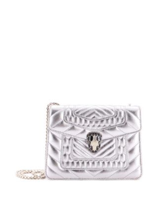 Б/у сумка на плечо Bvlgari Small Serpenti Forever Square из стеганой кожи