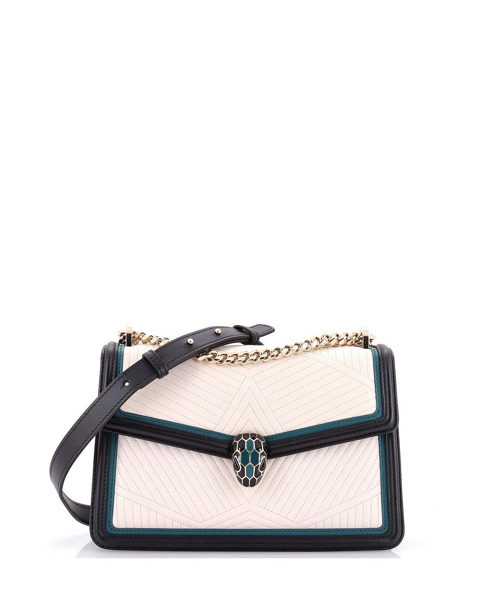 Pre-Owned Bvlgari Small Serpenti Forever Shoulder Bag Quilted Leather
