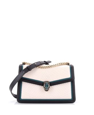 Pre-Owned Bvlgari Small Serpenti Forever Shoulder Bag Quilted Leather