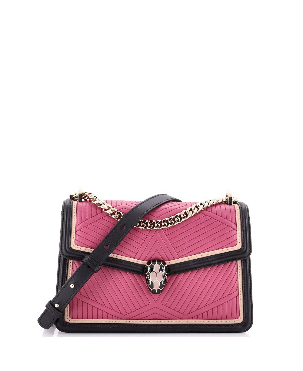 Pre-Owned Bvlgari Small Serpenti Forever Shoulder Bag Quilted Leather