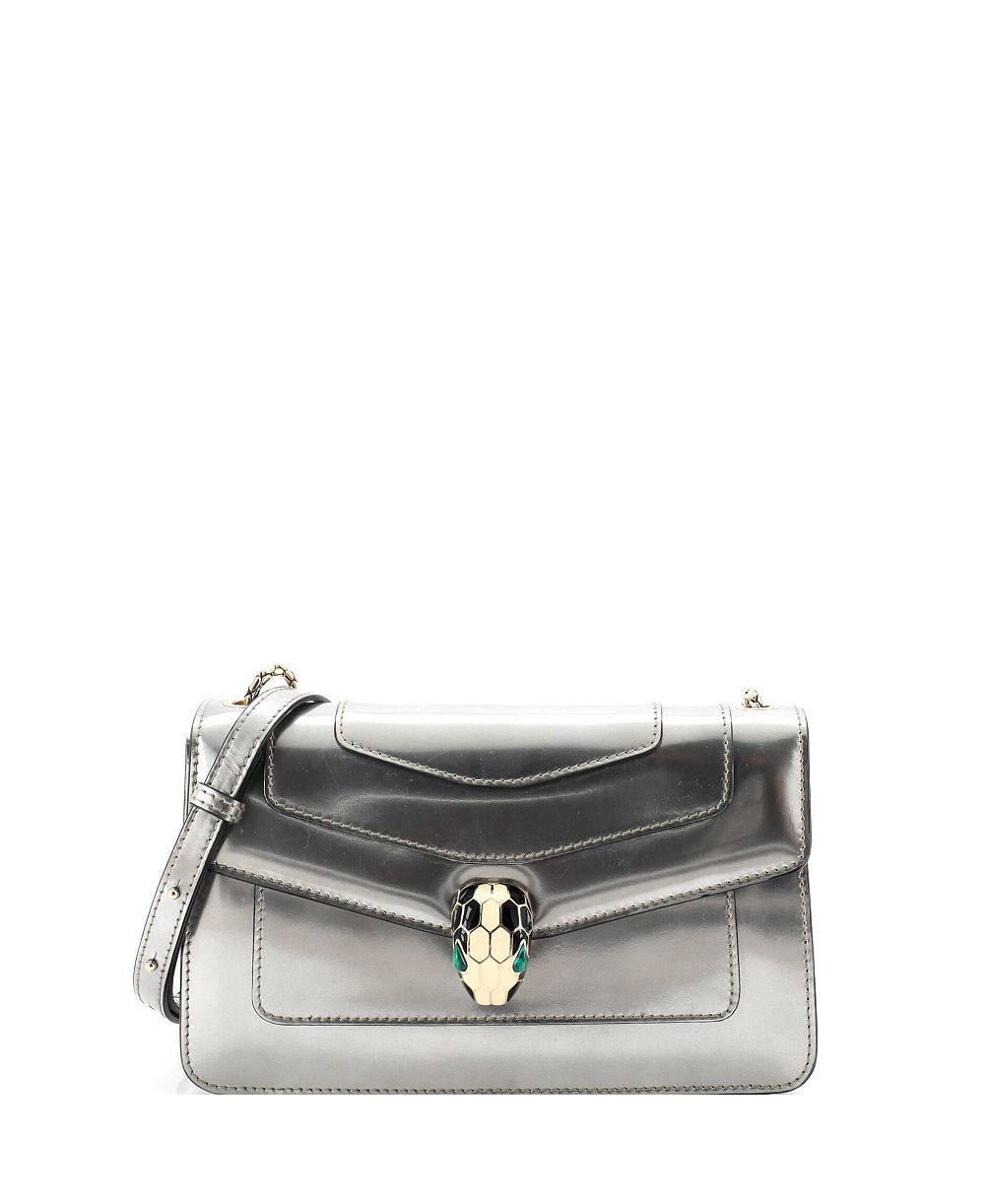 Б/у сумка через плечо Bvlgari Serpenti Forever из металлической кожи