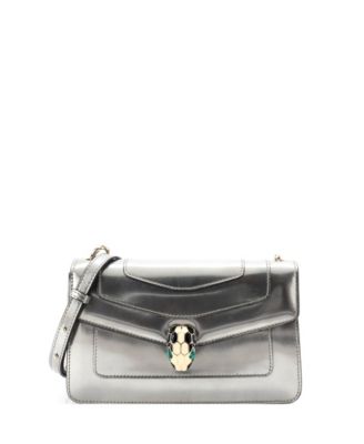 Pre-Owned Bvlgari Small Serpenti Forever Shoulder Bag Metallic Leather
