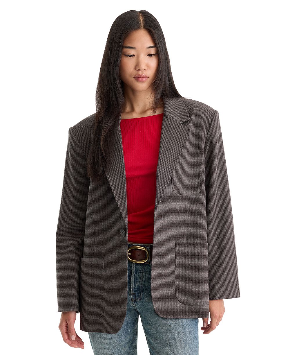 Good American Women's Notch-Lapel Oversized Blazer