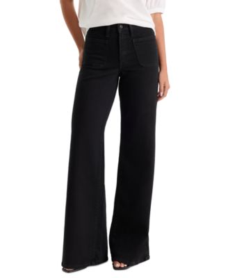 Good American Petite High-Rise Wide-Leg Ankle Pants