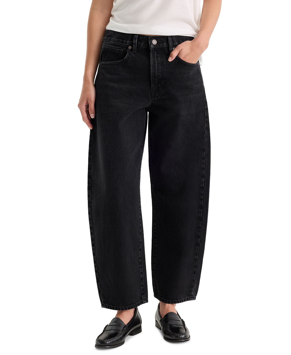 Good American Women's Vintage Mid-Rise Barrel-Leg Ankle Jeans