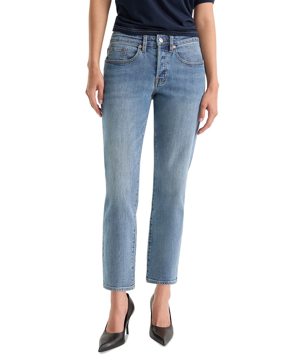 Good American Women's Vintage Mid-Rise Straight-Leg Ankle Jeans