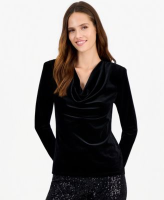 Блузка Anne Klein для женщин с воротником-капюшоном из велюра