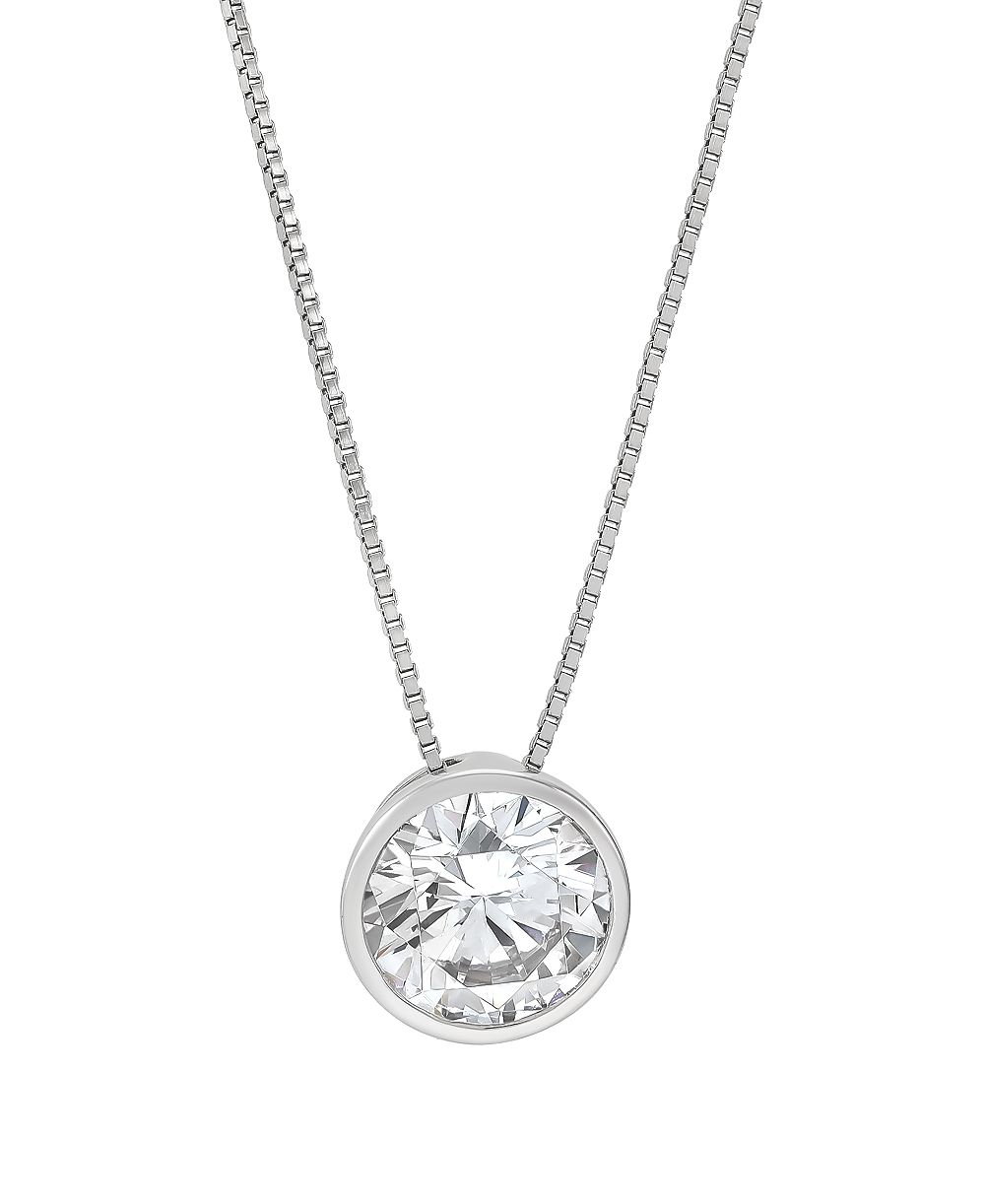 Macy's кулон с бриллиантом Lab-Grown 1 ct. t.w. в белом золоте 14k