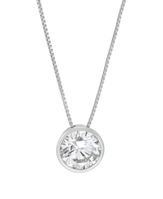 Macy's кулон с бриллиантом Lab-Grown 1 ct. t.w. в белом золоте 14k