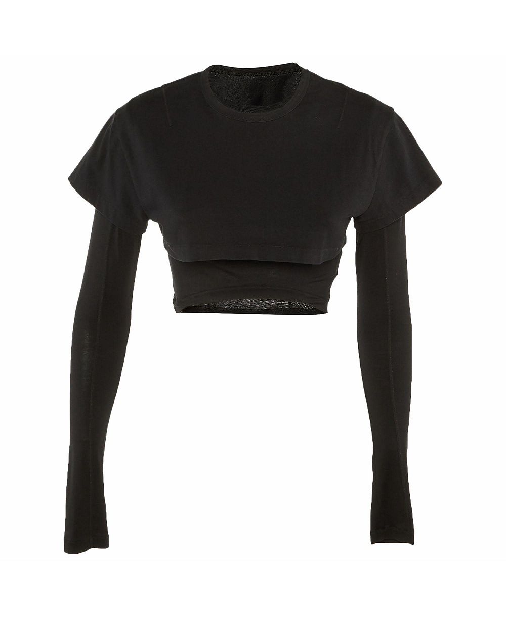 Женский укороченный топ Jacquemus с многослойными рукавами (б/у)