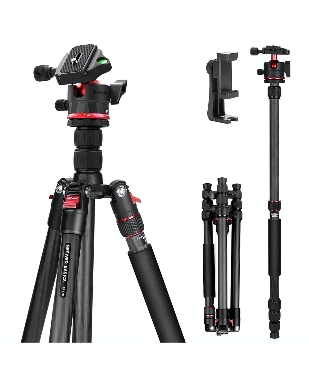 Neewer TP17B Carbon Fiber Phone Tripod Mount for select iPhone models