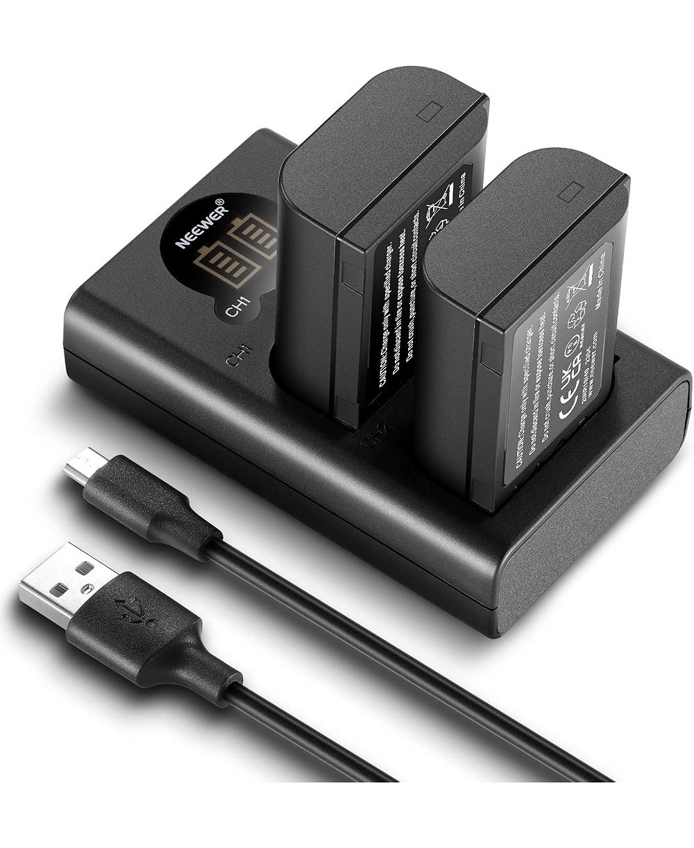 Neewer DMW-BLK22 Dual Channel 2400 mAh Battery and Charger Set, 2-Pack for Panasonic Lumix