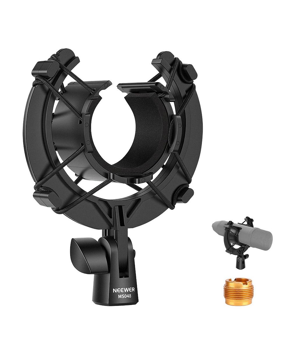Neewer MS048 Flexible-Adjustable Microphone Shock Mount for 3/8" to 5/8" Screw Adapters