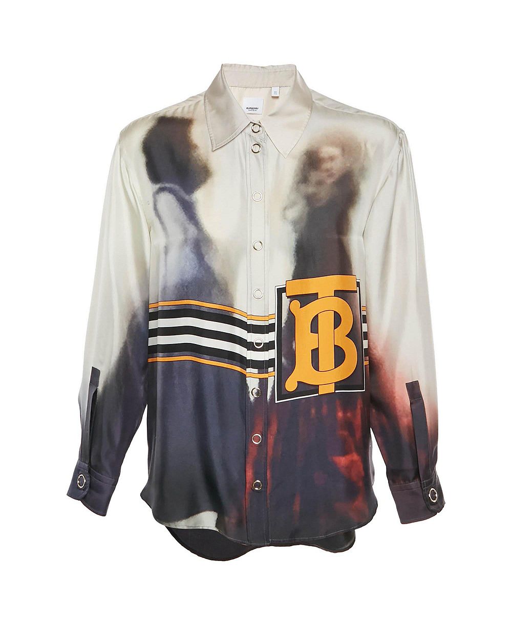 Рубашка Pre-Owned Burberry Women's Arianna с принтом Monogram из шелка
