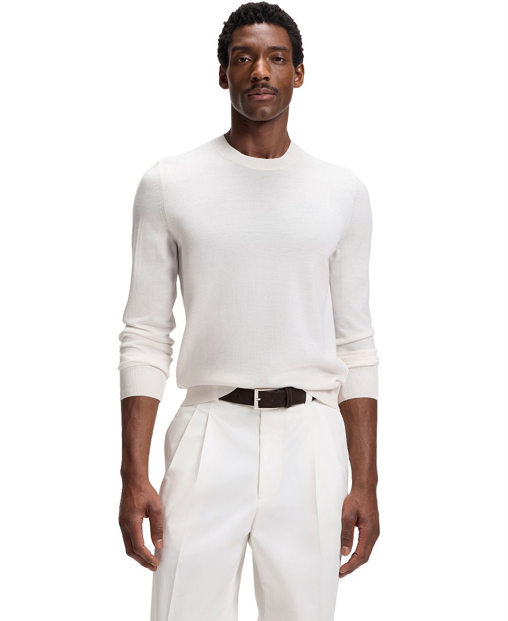 BOSS by Hugo Boss Men's Virgin Wool Crew-Neck Regular-Fit Sweater