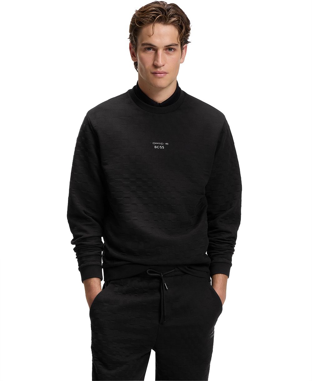 BOSS by Hugo Boss X Porsche Men's BOSS Pasha Check Jacquard Sweatshirt