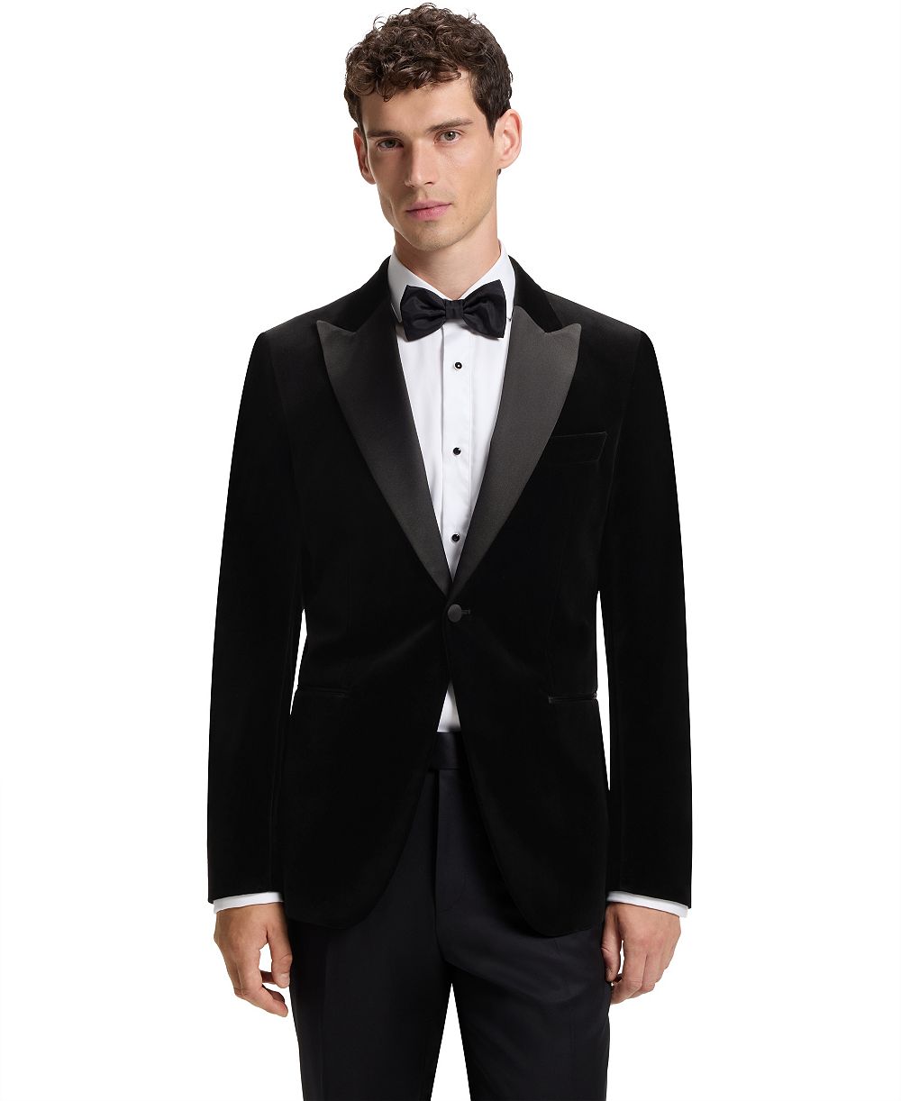 BOSS by Hugo Boss мужской приталенный смокинг из хлопкового бархата