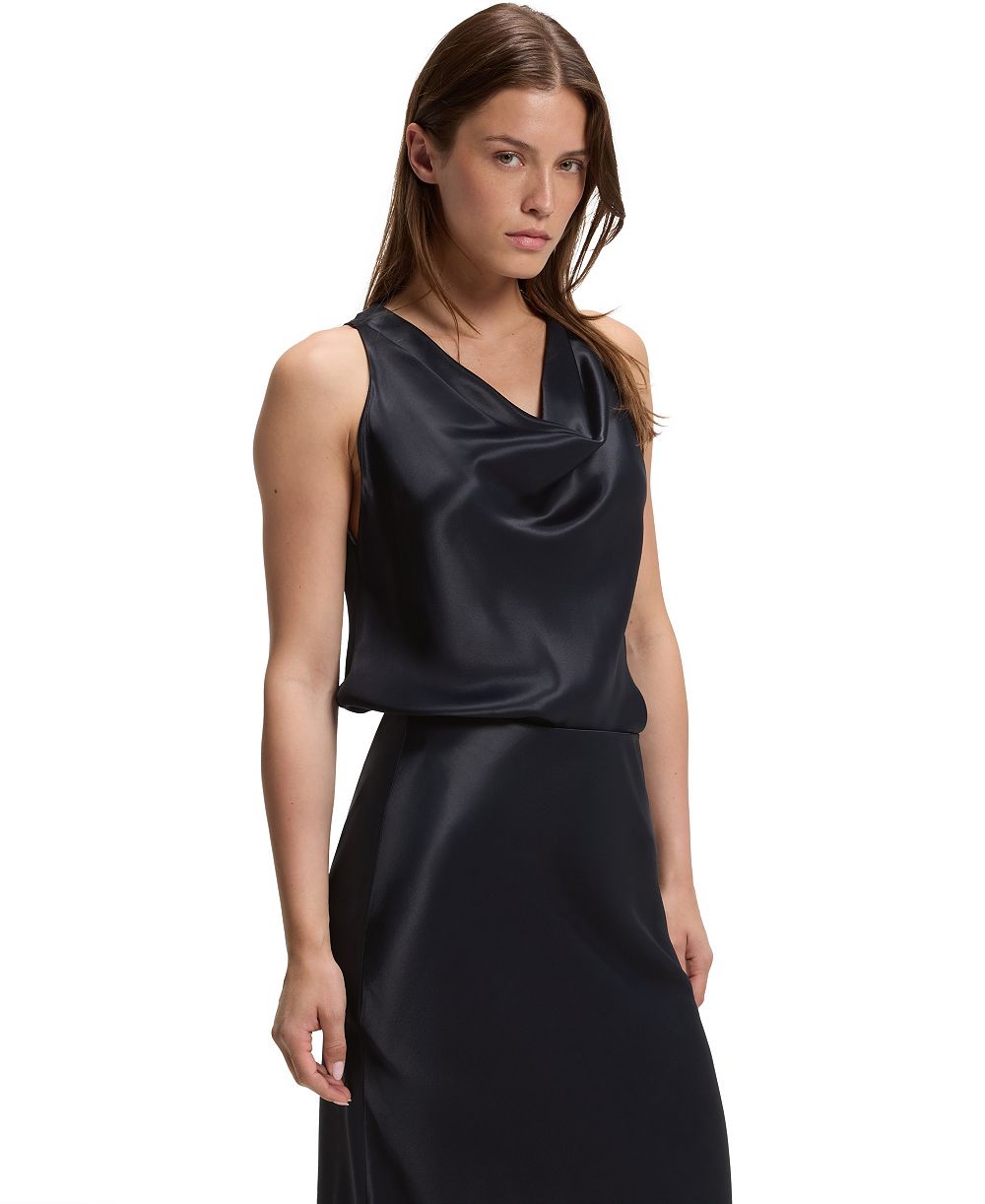 BOSS by Hugo Boss Women's Satin Cowl-Neck Sleeveless Blouse