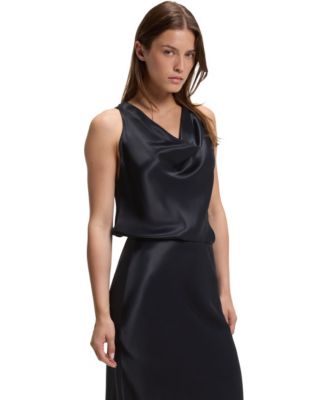 BOSS by Hugo Boss Women's Satin Cowl-Neck Sleeveless Blouse