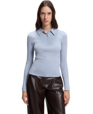 BOSS by Hugo Boss Women's Wool Fitted Polo Sweater