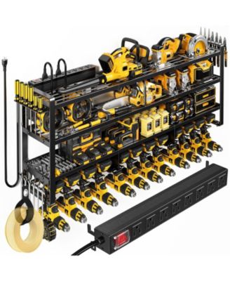 XDOVET Power Tool Organizer Wall Mount Charging Station Garage Storage Rack Drills Holder