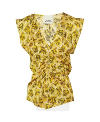 Pre-Owned Isabel Marant Women's Lonea Ruched Silk V-Neck Top