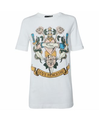 Pre-Owned Love Moschino Women's Beaded Cotton Belted Shirt