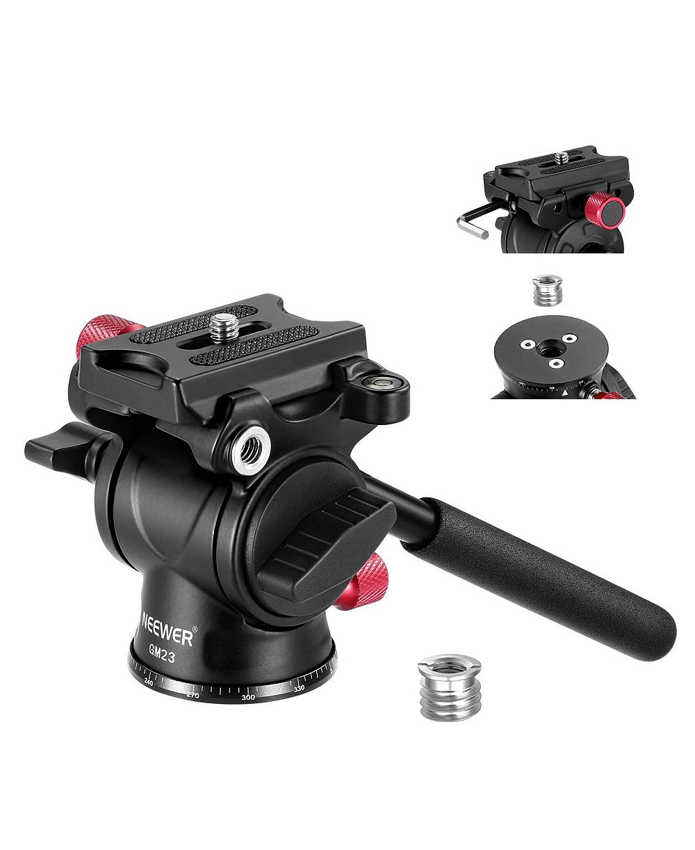 Neewer GM23 Fluid Tripod Head with Quick Release Plate Camera Tripod