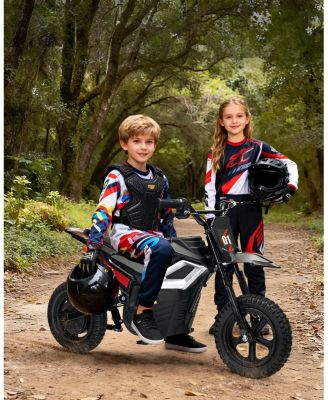 homfan 45.7"L x 21.3"W x 26.4"H Electric 4-Wheel Ride-On Motorcycle, Ages 3-7