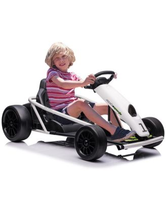 homfan Electric Drift Go Kart, 45.7"L x 23.1"W x 11.4"H with Dual Batteries, Ages 3+