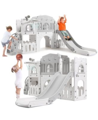 homfan 8-in-1 Toddler Playground Indoor-Outdoor Playset, For 2 to 3 Players, Ages 1-3