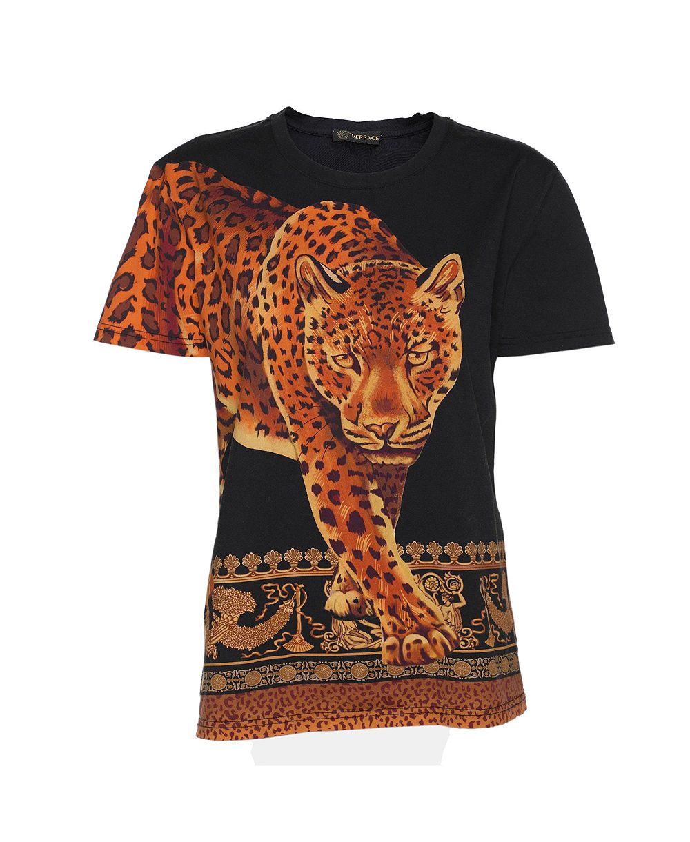 Женская футболка Versace с принтом леопарда, б/у