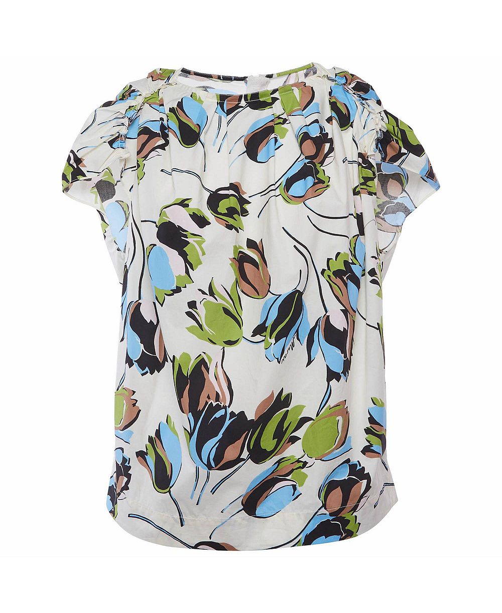 Б/у женская блузка Marni Tulip Print Pleated Cotton