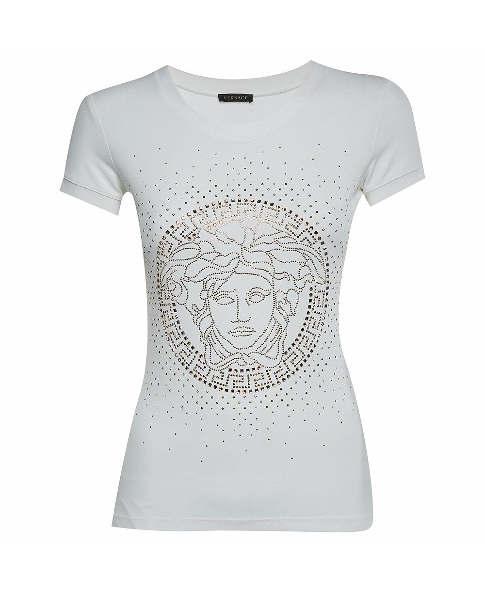 Б/у женская футболка Versace Medusa с принтом из джерси