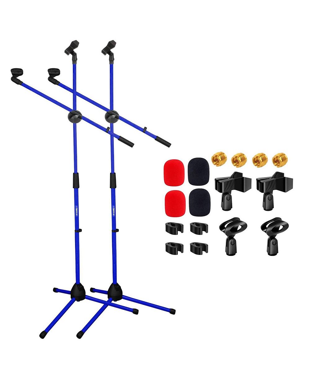 5 Core Height-Adjustable Telescoping Boom Arm Microphone Stands, 2-Piece Set, Up to 3.5 lbs