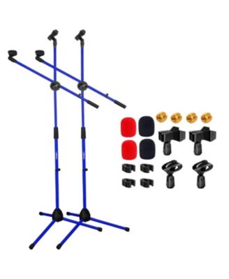 5 Core Height-Adjustable Telescoping Boom Arm Microphone Stands, 2-Piece Set, Up to 3.5 lbs