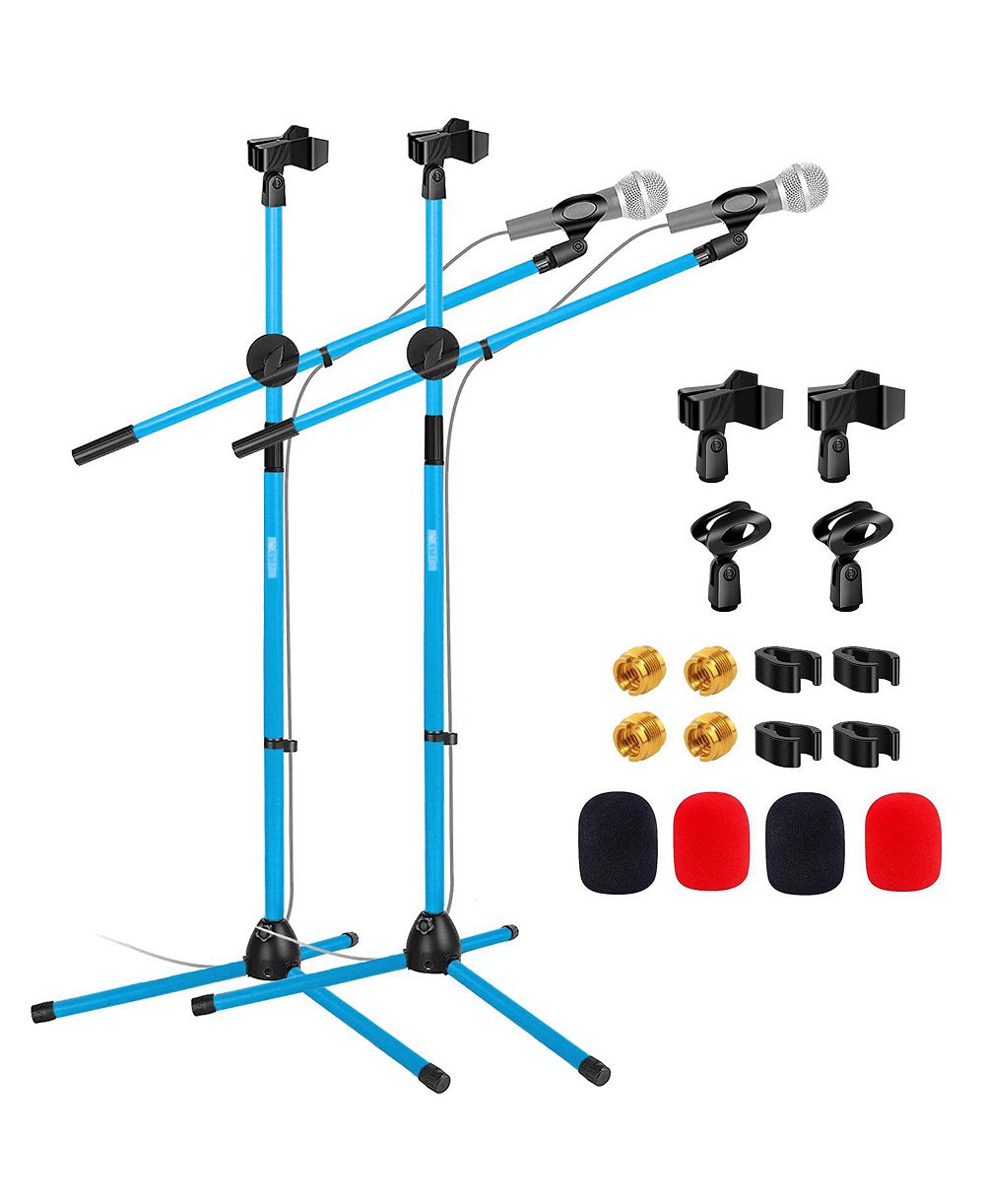 5 Core Adjustable Dual-Microphone Boom-Arm Microphone Stands, 2-Pack
