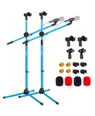 5 Core Adjustable Dual-Microphone Boom-Arm Microphone Stands, 2-Pack