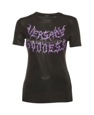 Pre-Owned Versace Women's Goddess Graphic Print Jersey T-Shirt