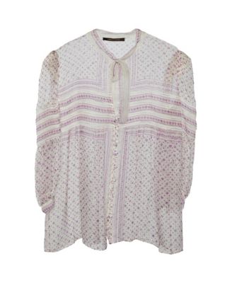 Pre-Owned Roberto Cavalli женская блузка с цветочным принтом и завязками на шее из шелка