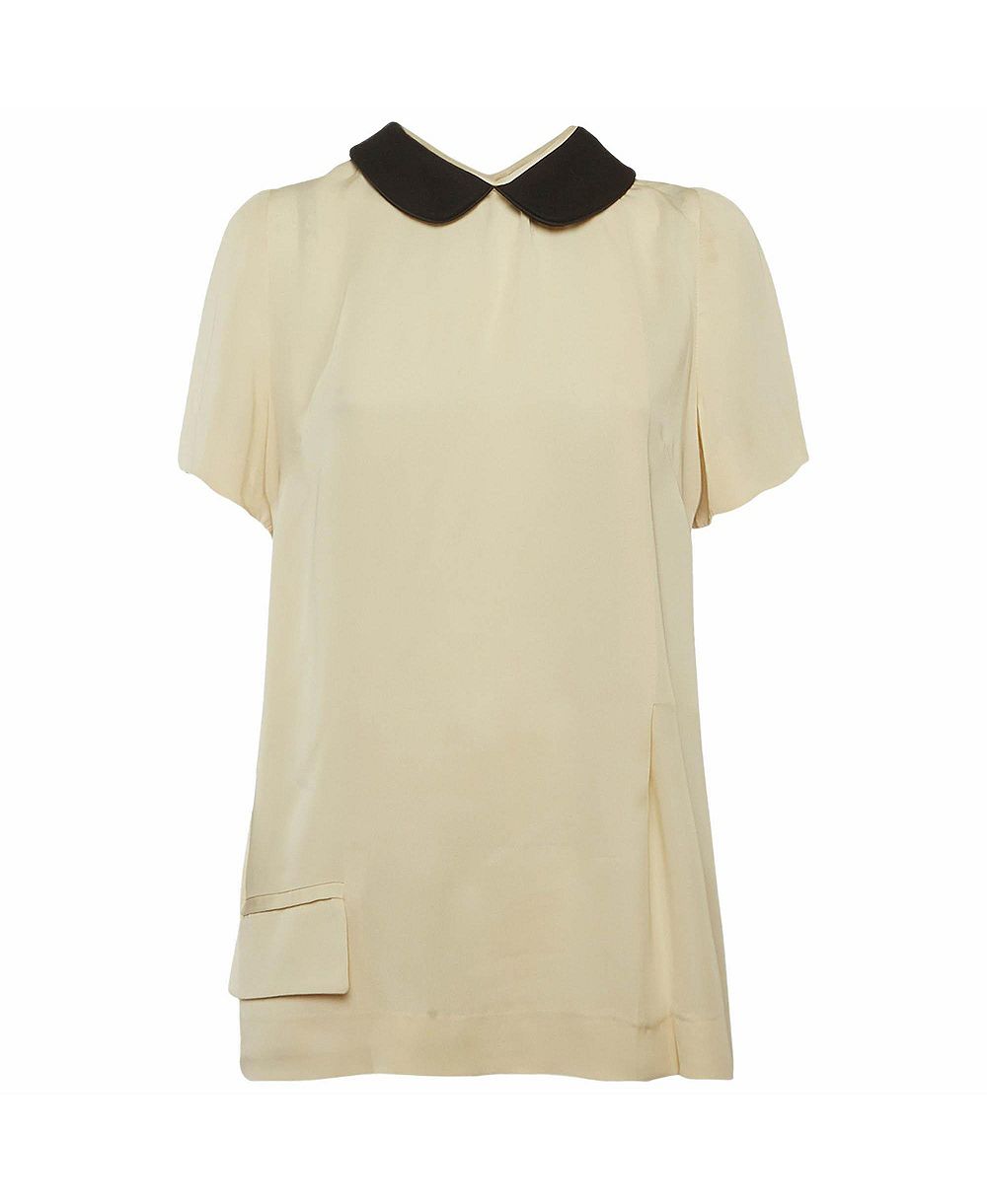Pre-Owned Marni Women's Crepe Top with Contrast Collar