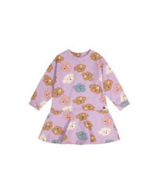 Deux par Deux Toddler Girls 2T -5T French Terry Dress Poodle Print