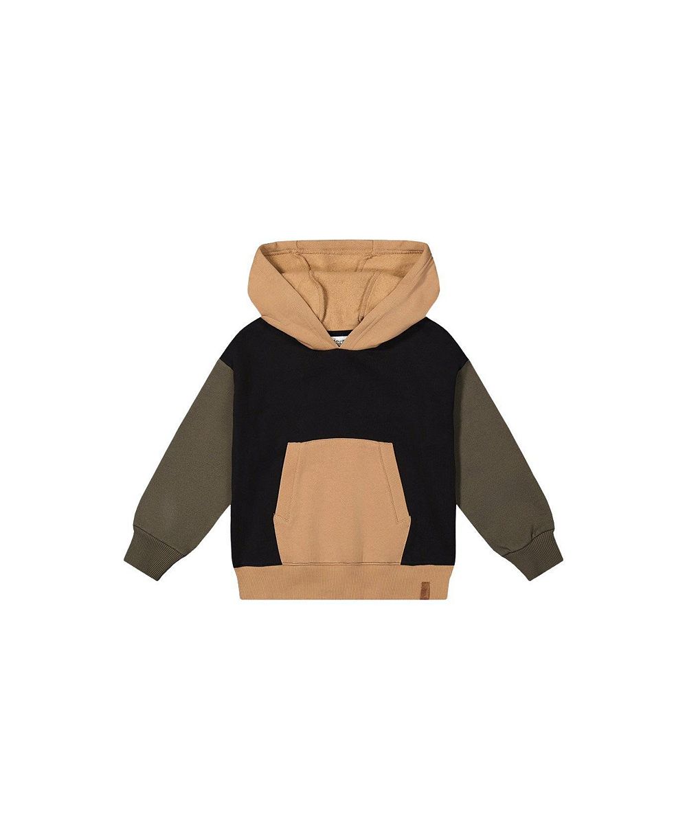 Кардиган Deux par Deux Little Boys с капюшоном из флиса, color block