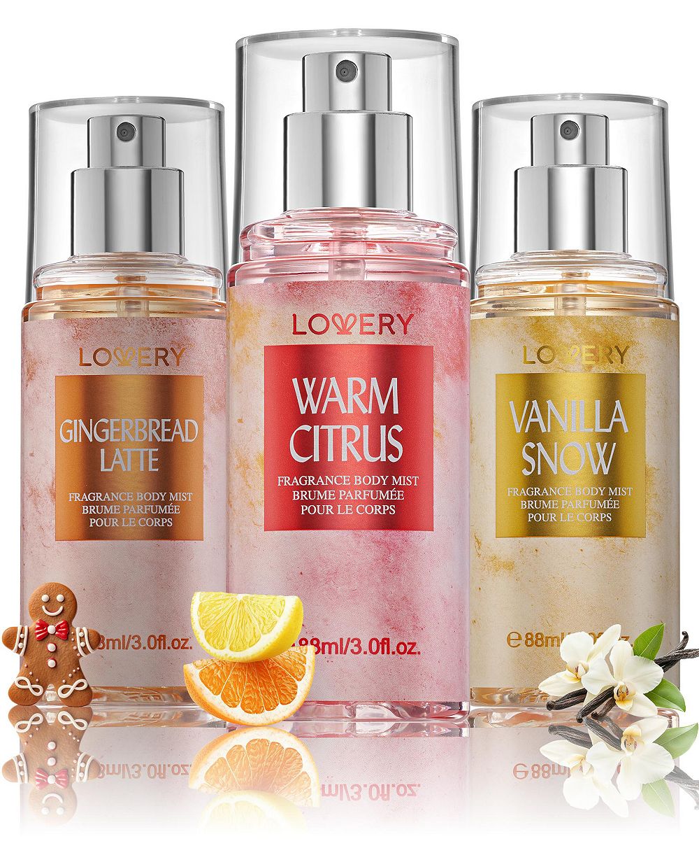 Lovery 3-Pc. Assorted Holiday Body Mist Fragrance Gift Set