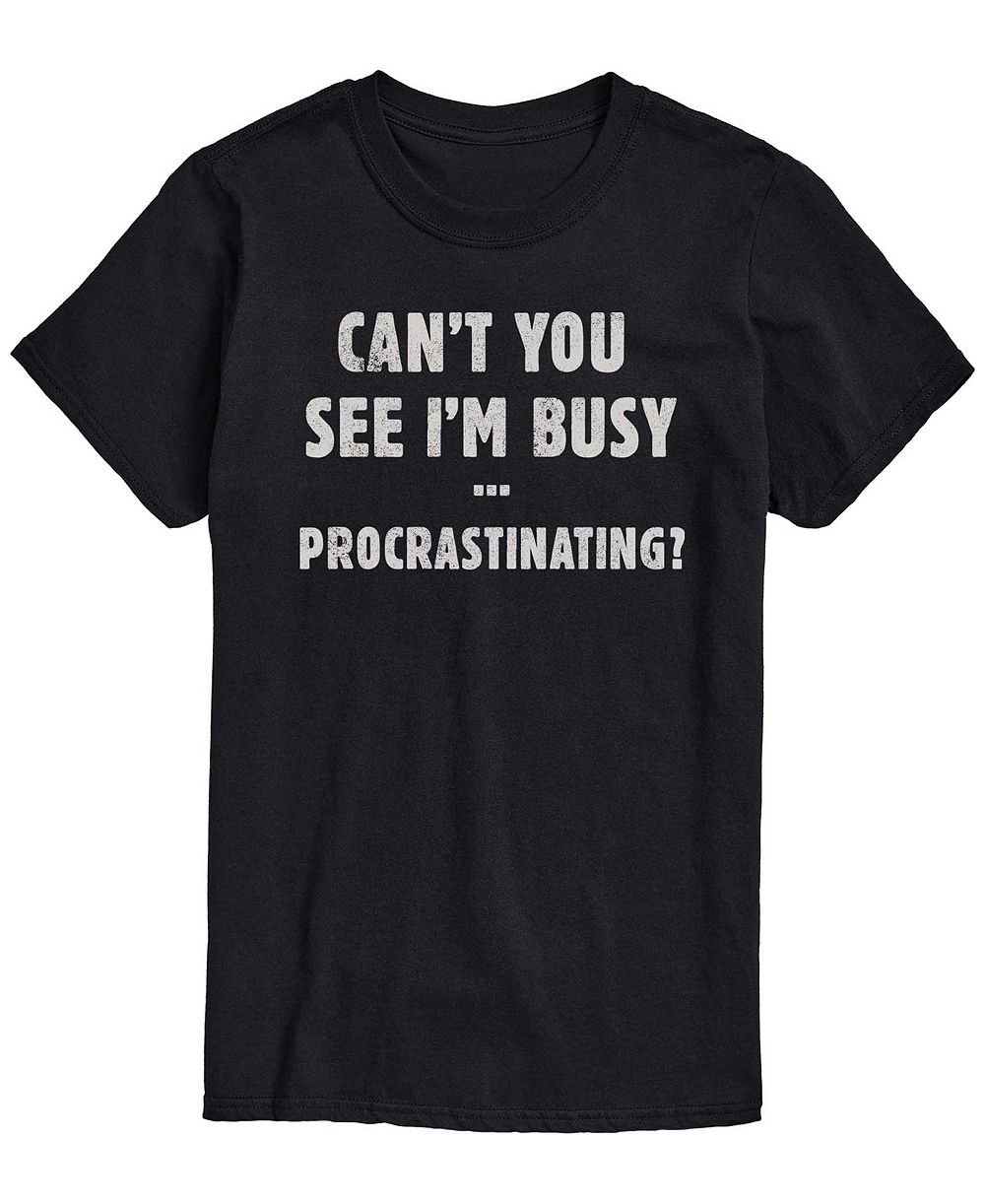 AIRWAVES Мужская футболка с коротким рукавом и графическим принтом Busy Procrastinating