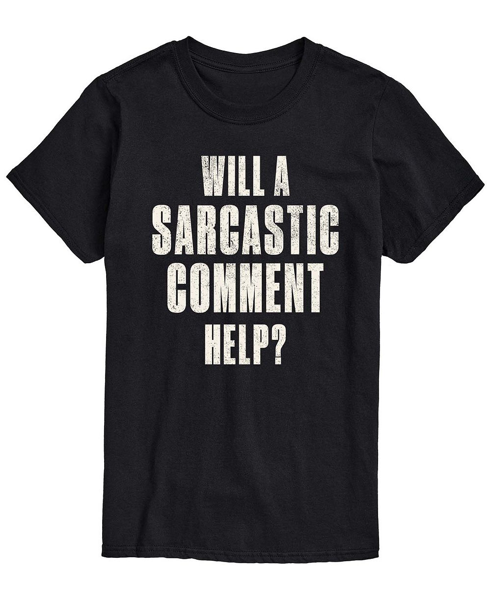 AIRWAVES Men's Sarcastic Comment Help Short-Sleeve Graphic T-Shirt