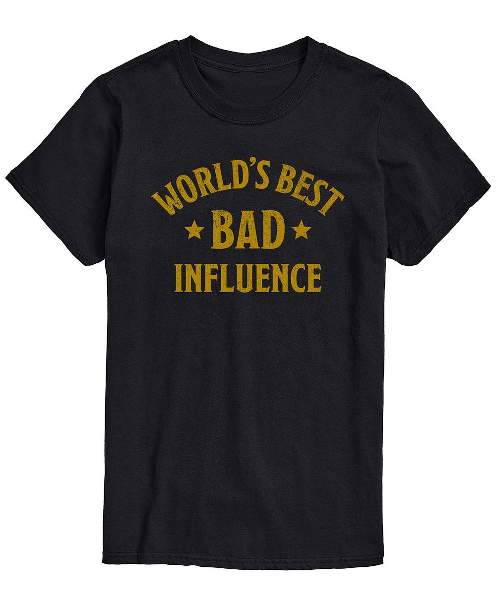 Мужская футболка AIRWAVES с принтом Worlds Best Bad Influence и коротким рукавом